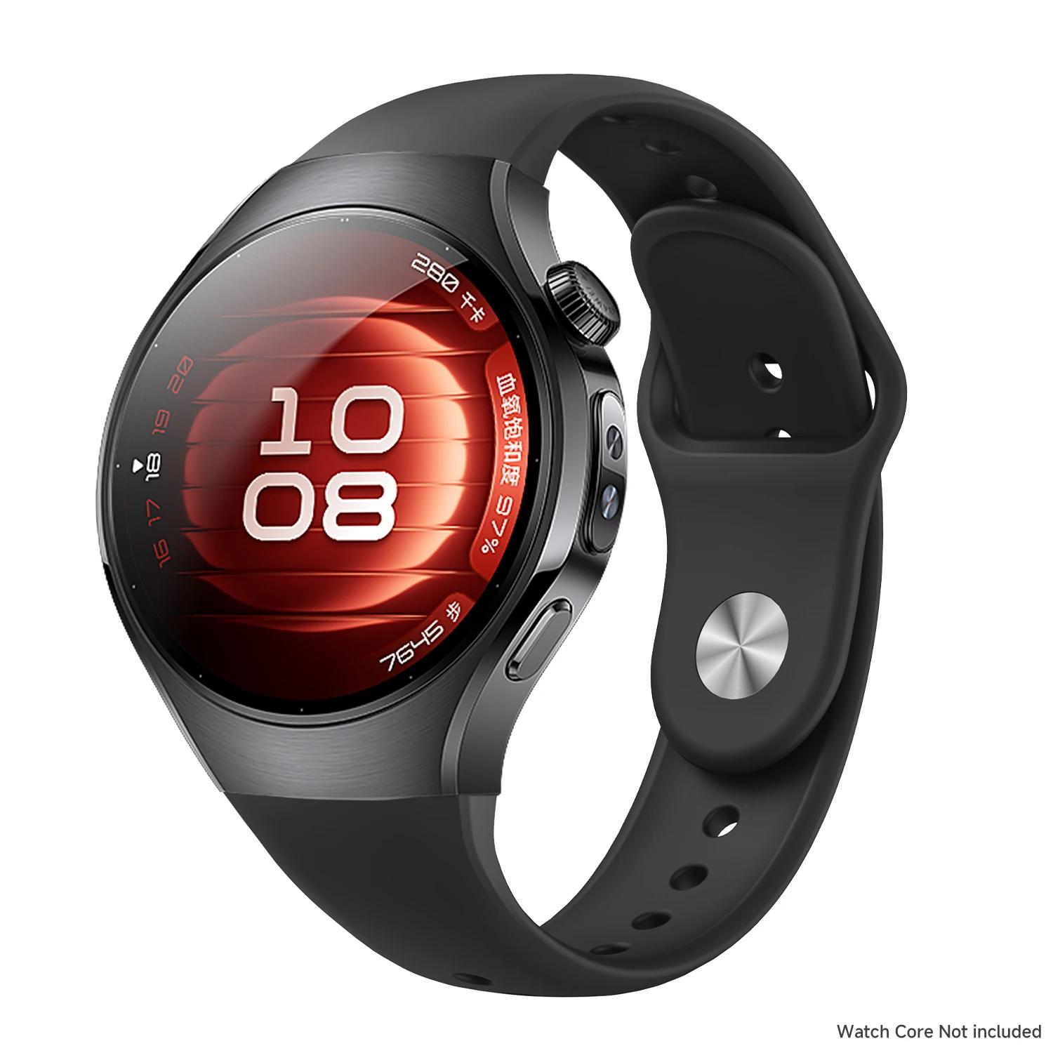 

Мягкий силиконовый ремешок для часов для Huawei Watch 5 46 мм, спортивный браслет без зазоров для Huawei Watch 5 42 мм, ремешок для часов HUAWEI Watch 5 42MM чёрный