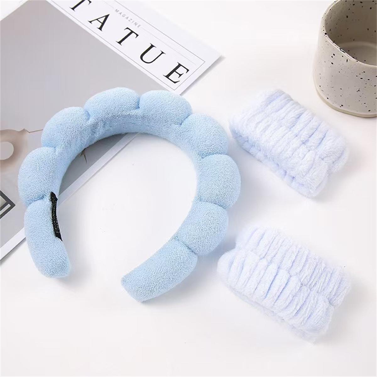 

3-piece headband face wash and bath sponge makeup remover hair band headband high skull top female face wash and bath