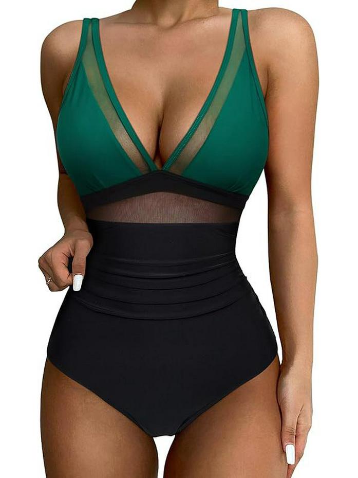 2024 European & American Sexy Transparent One-Piece Backless Swimsuit