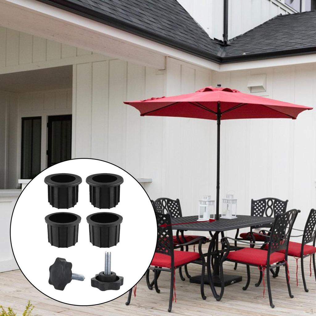 Paraplybase Stativ Hullringer Pluggdeksel Avtagbar feste Svart for hageterrasse