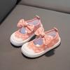 Girls cute bow canvas shoes Velcro