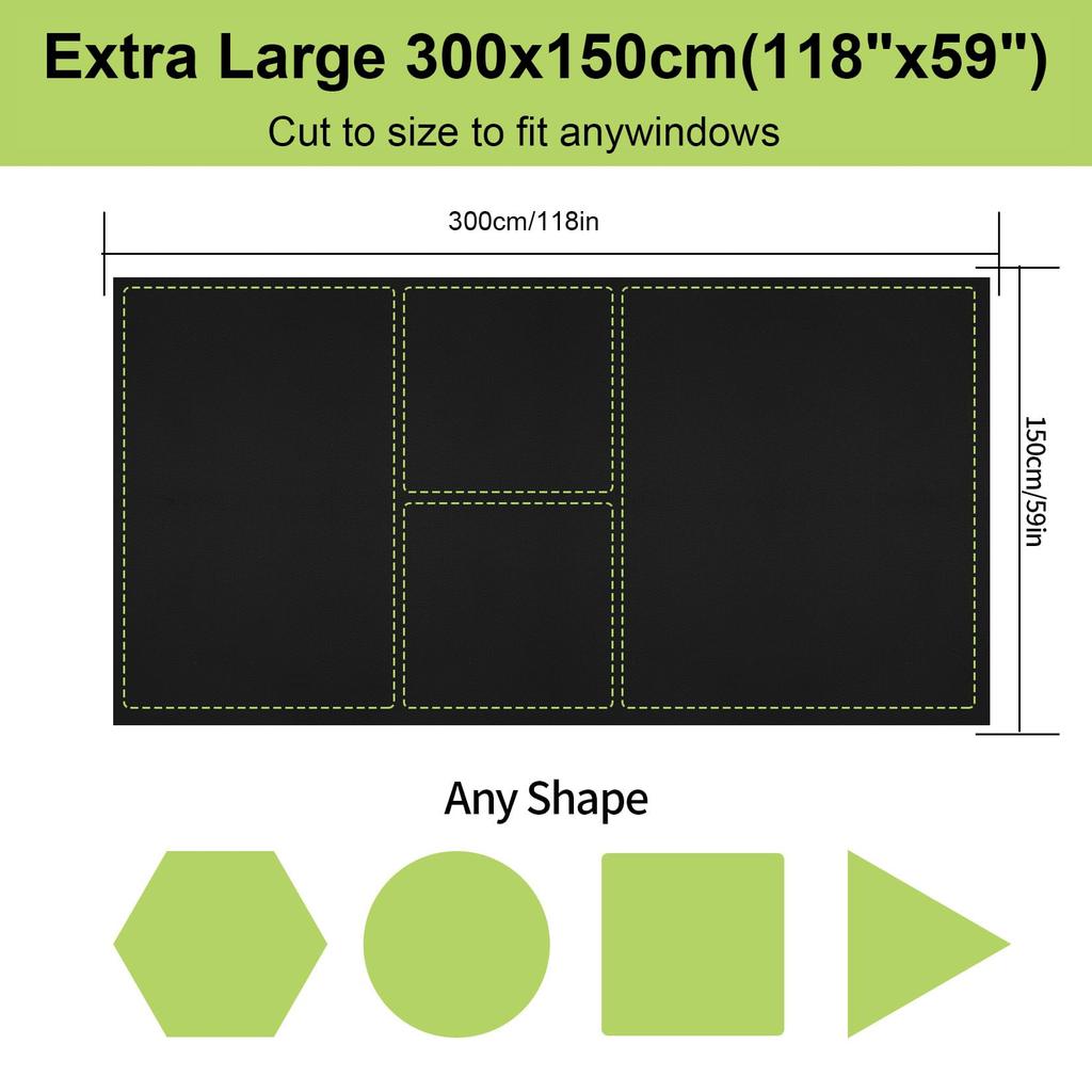 150x300cm blackout curtain blinds - without diamonds, self-adhesive