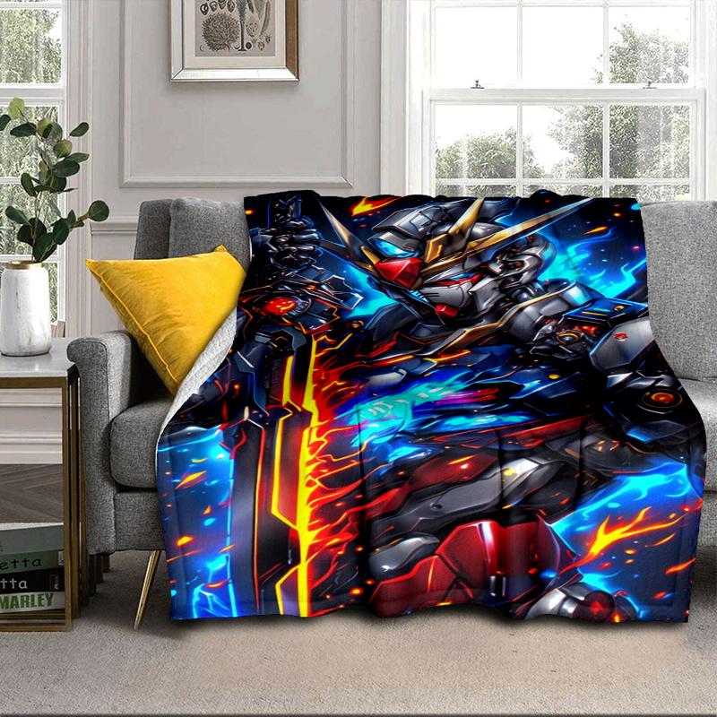 Robotic Warrior Design Blanket Flannel Blanket for Bed, Sofa, Camping, Hiking, Picnic Essentials, Gift for Family Fan Gifts