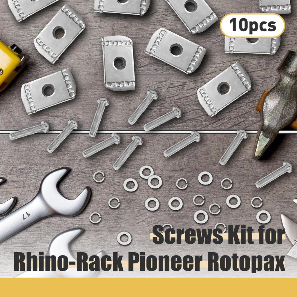 Rhino-Rack 20pcs M6 304 Stainless Steel Machine Screws Rhino Rack Pioneer Rotopax Screws Nut