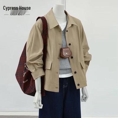 Women's Retro Loose Fit Lapel Workwear Jacket
