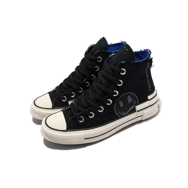 Converse Chuck 70 Hacked Heel High 'Tear Away - Black Blue' (Unisex) Black / Iron Grey / Blue Canvas Shoes A02407C