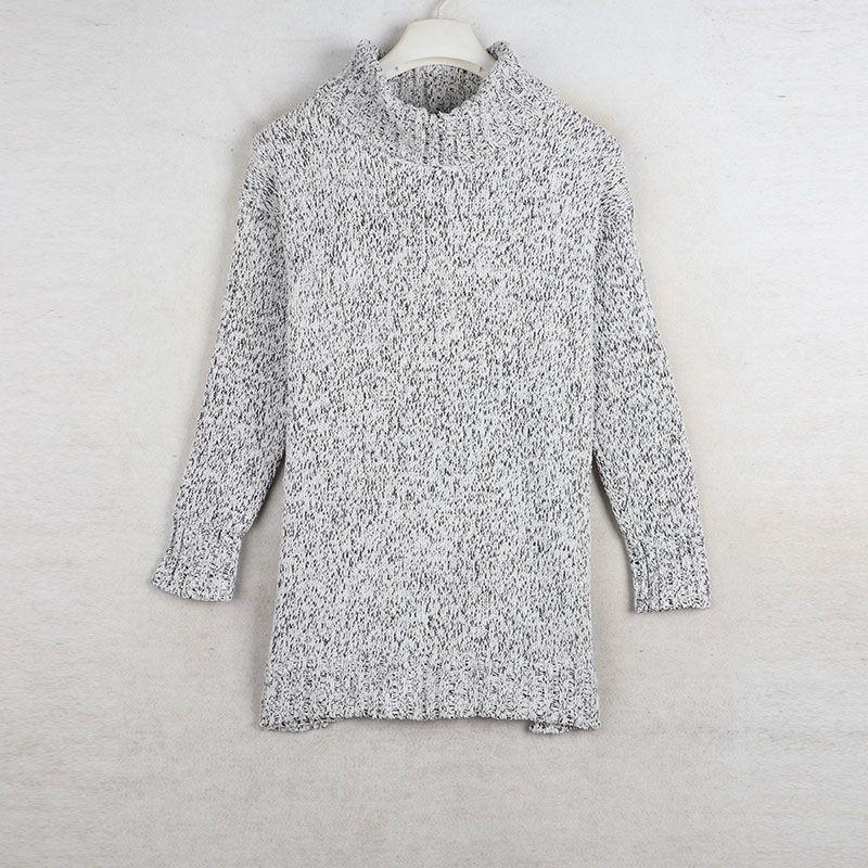 Sunshine House Autumn and Winter New Arrival Export European and American Plus Size Women's Clothes Mid Round Neck Thick Long Sleeves Sweater Knitwear