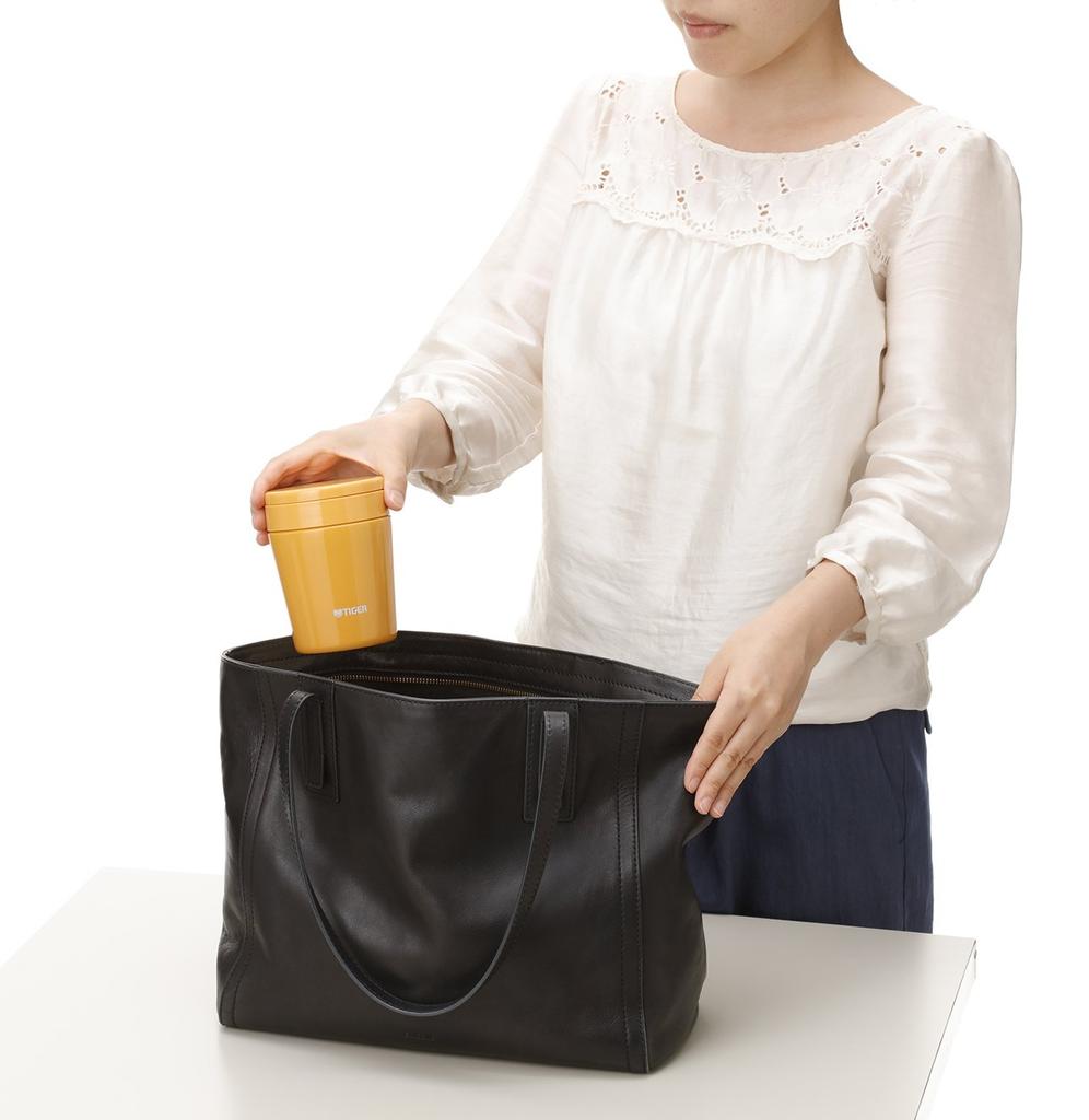 Tiger Vacuum Insulated Soup Jar, 300ml, for Lunch Boxes, Wide Mouth, Round Bottom, Saffron Yellow, MCL-B030-YS