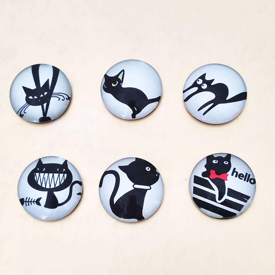 6pcs Personalized and Fun Cat Refrigerator Magnets Cute Creative Fridge Po Message Magnet Decorative