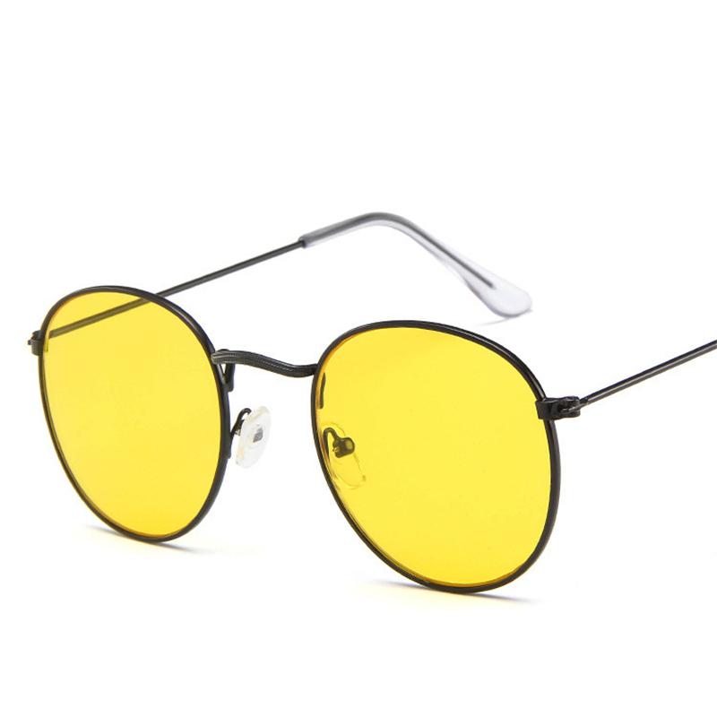 Luxury Vintage Round Sunglasses Women Designer Fashion Mirror UV400 Sun Glasses For Lady Eyewear Female Brand