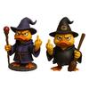 Wizard Duck Figurine Resin Middle Finger Ducks Tabletop Centerpiece Halloween Collectible Ornament for Home Decor