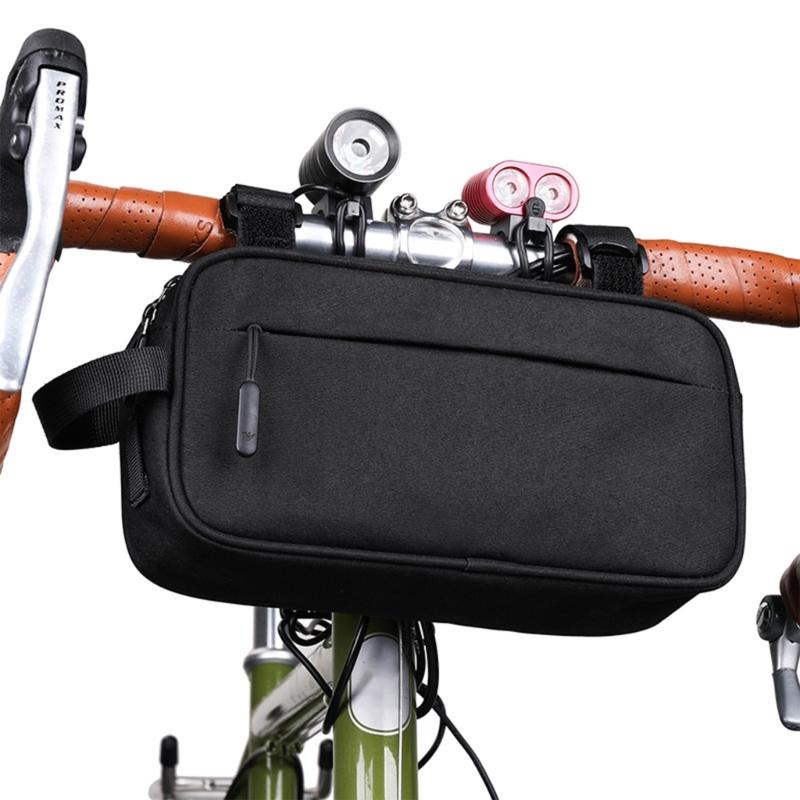 Large Capacity Polyester Bicycles Handlebars Bag Fashionable Green Bike Front Bag for Easy Storage Of Cycling Essential