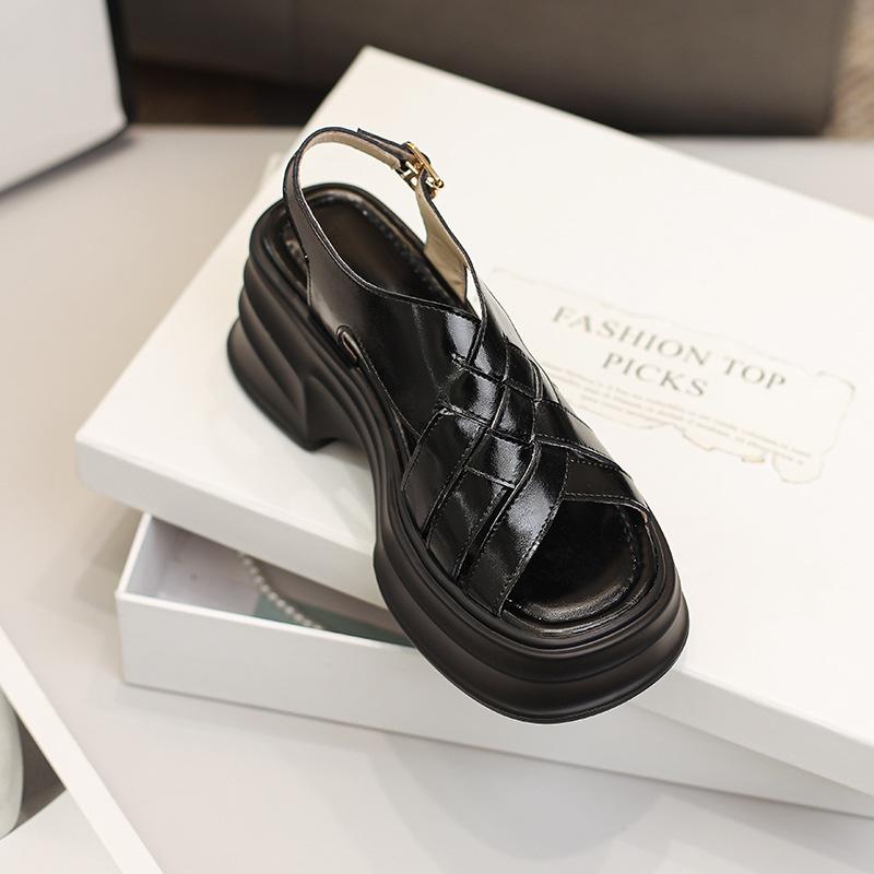 Muffin Толстая подошва Открытый носок Дорожный ремень Легкие удобные нескользящие Простые — фото 6