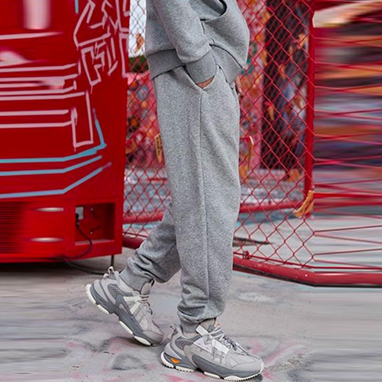 Li Ning Sports Fashion Series Cuffed Casual Sports Long Pants Men Bottoms Gray AKLQB09-4