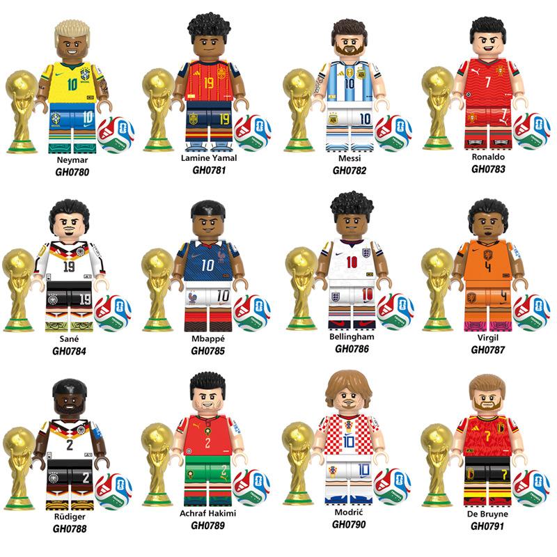 G0200-0201 Giocatore di Calcio Blocchi da Costruzione Figura Modello Action Figure Giocattolo da Assemblare Decorazione Ciondolo Insaccato