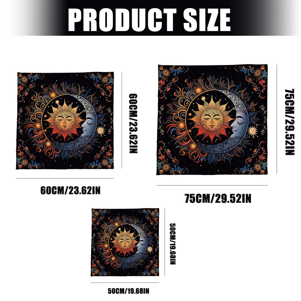 Sun Moon Pattern Astrology Tablecloth Tarots Divinations Tablecloth Altars Cloth Divinations Board Game Accessory