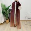 Gradient Belted Batwing Sleeve Ruffled Trench Coat - Women's Stylish Plus Size Outerwear 2024