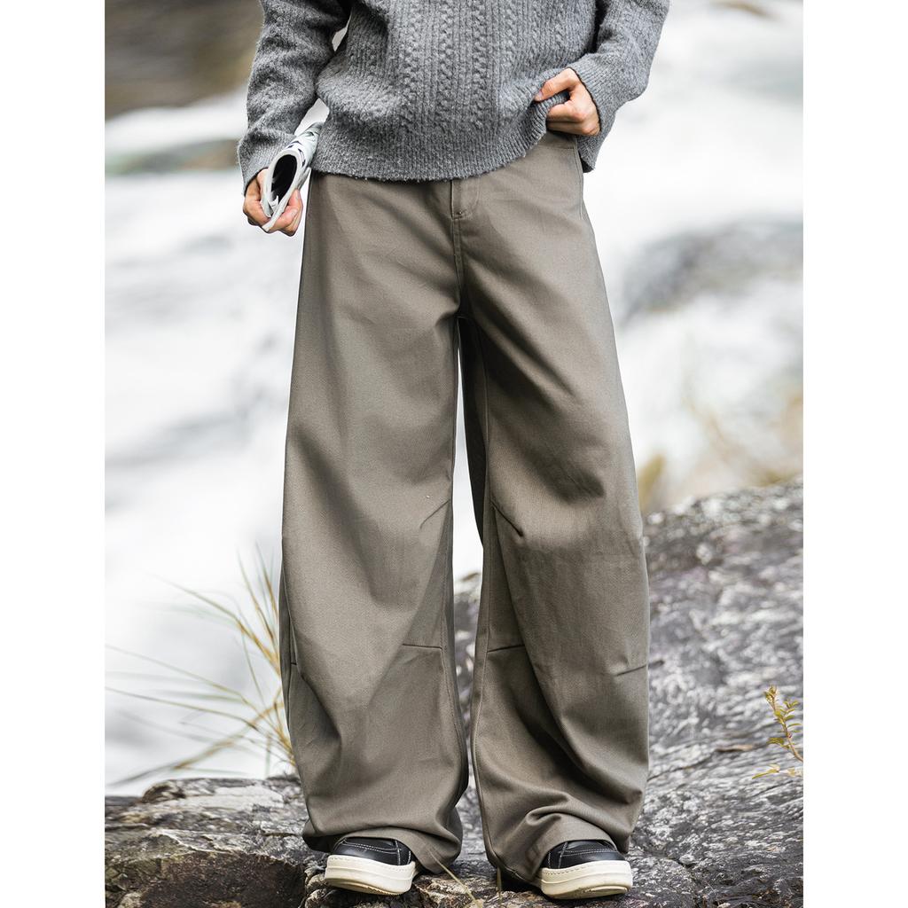 Pure Cotton Texture Outdoor Scimitar Overalls Autumn Trendy Brand Silhouette Loose Casual Pants Retro Versatile Long Pants Q