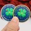 Four Leaf Clover GOOD LUCKY, Gold-plated Color Printing, Gift, Coin, Pendant, Decorative Coin, Commemorative Coin, Commemorative Medal