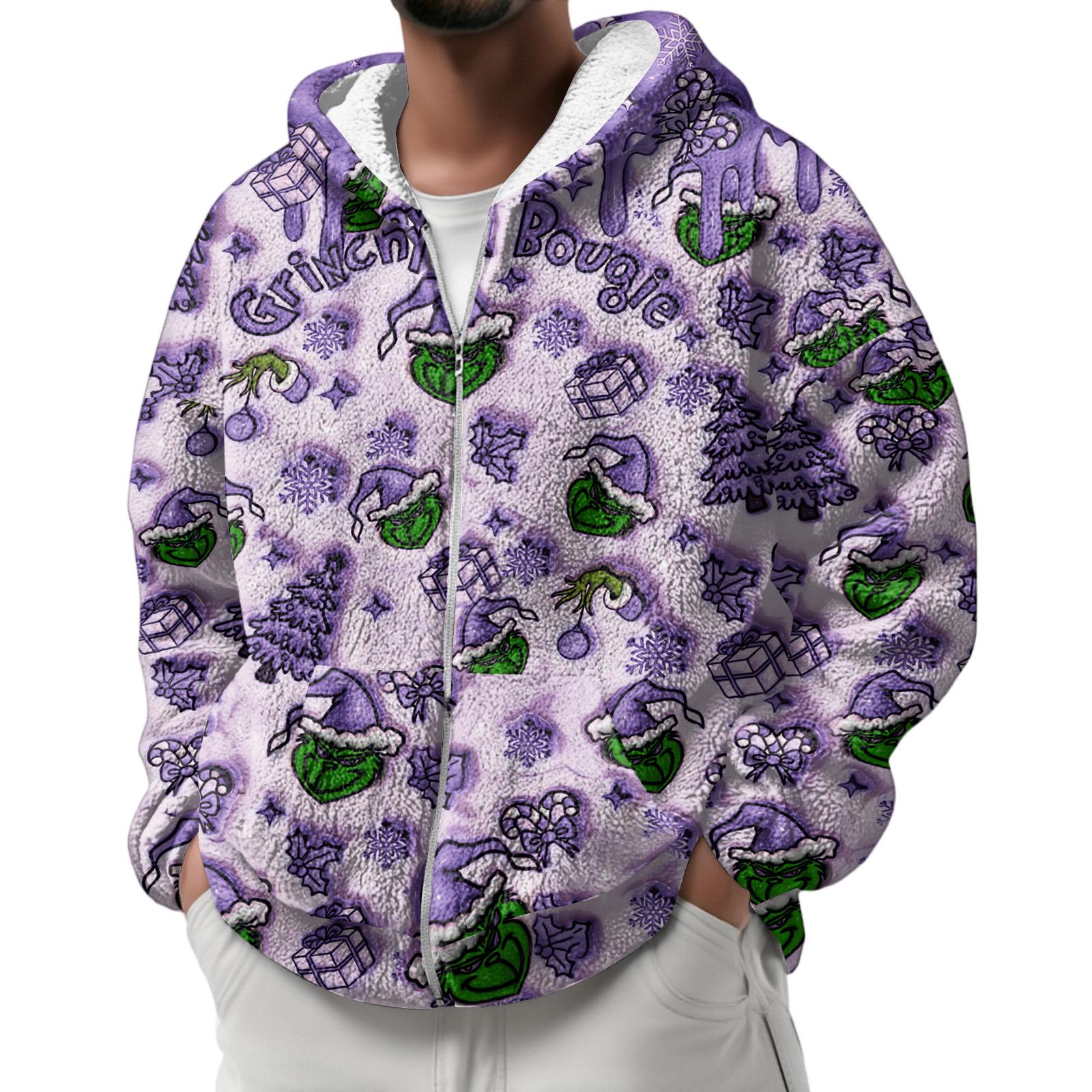 

Мужская зимняя флисовая толстовка с капюшоном на молнии с накладным карманом, повседневная куртка XXL