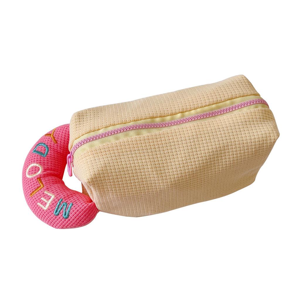 Macaron Pencil Case Student Large-capacity Fabric Stationery Bag Simple Contrasting Color Pencil Case Stationery Case