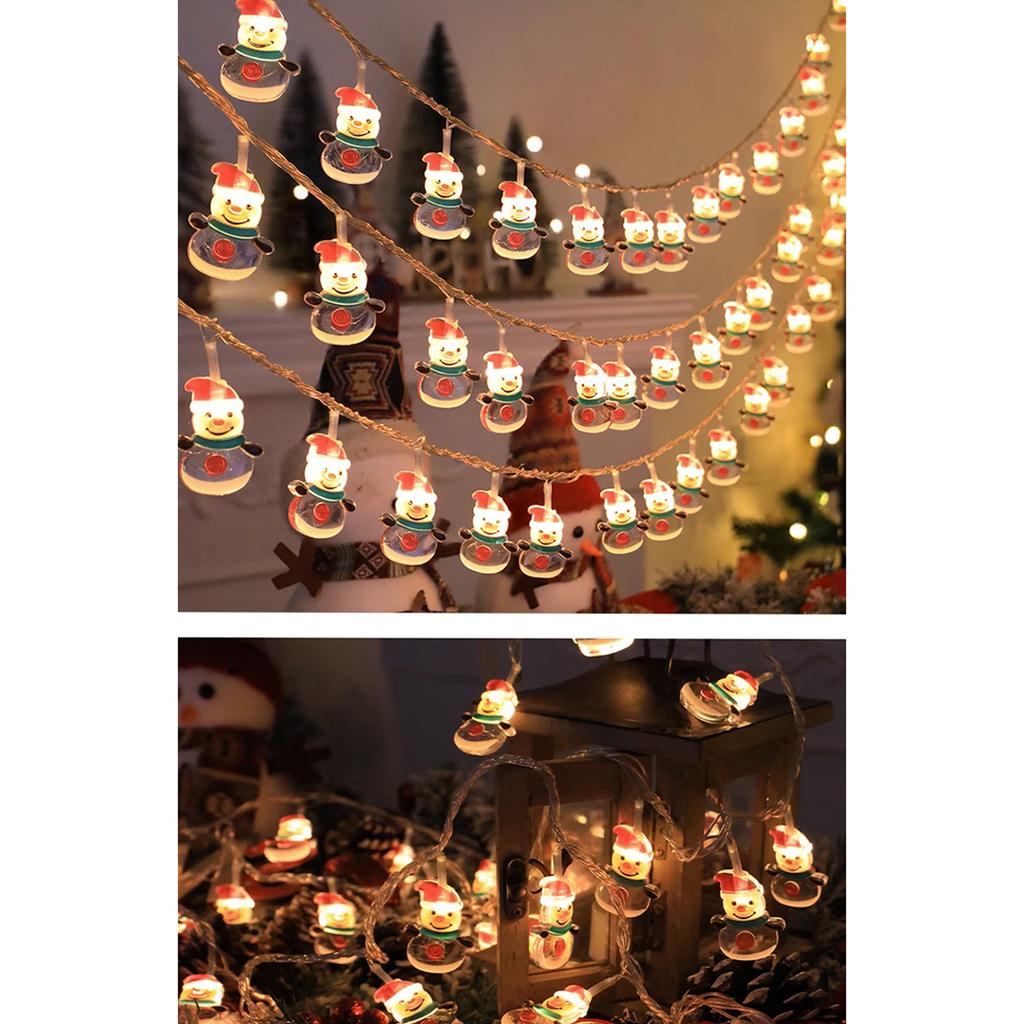Christmas Light Strings Snowman Santa Christmas Tree Ornaments Festive Window Dressing Lights Warm
