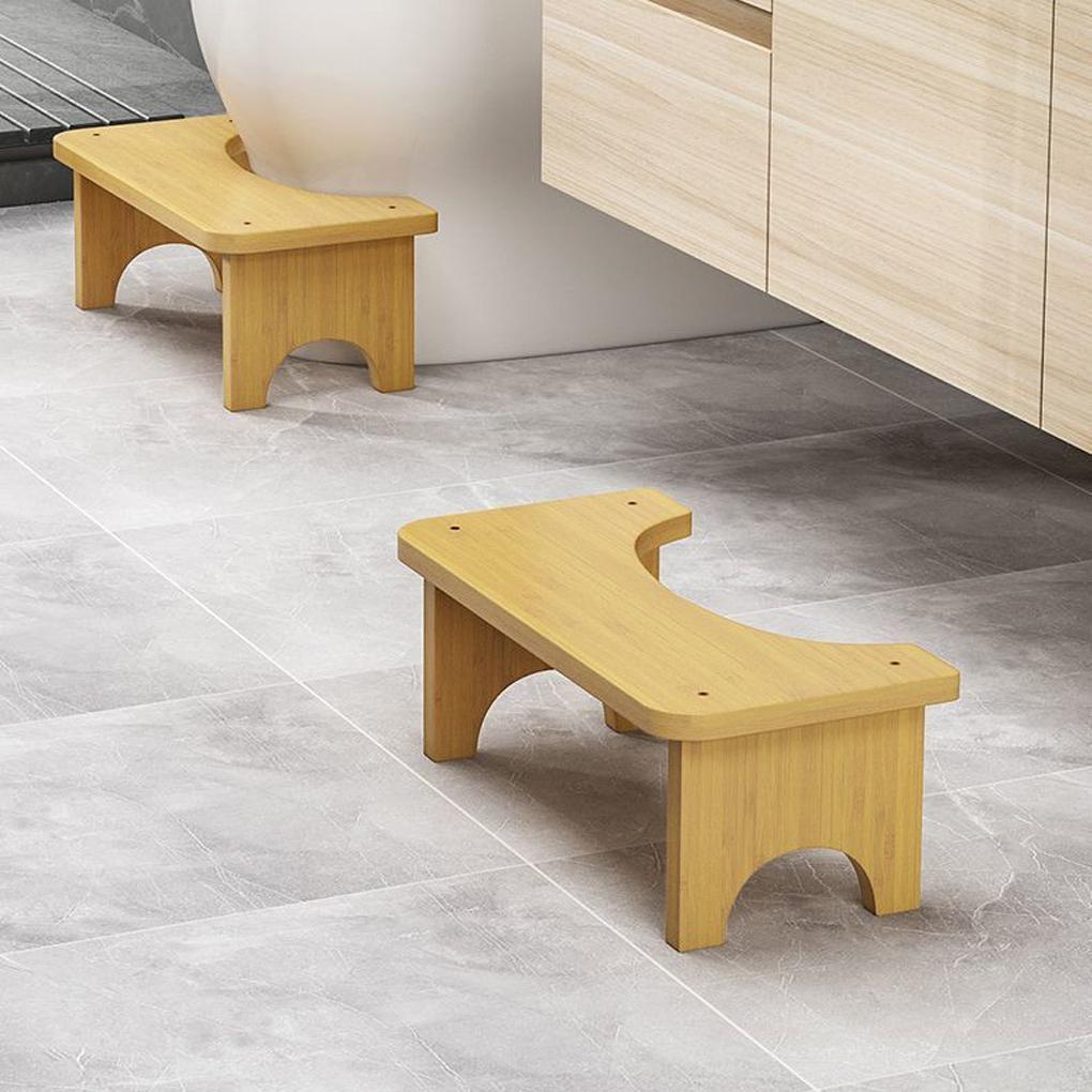 Sgabello da WC in Bambù Spazzolino da WC Sedile Vasino Antiscivolo Poggiapiedi per Bambini Incinte Bagno Anziani Sgabello da Accovacciamento Casa Viaggio Sedile per Cacca Bambino