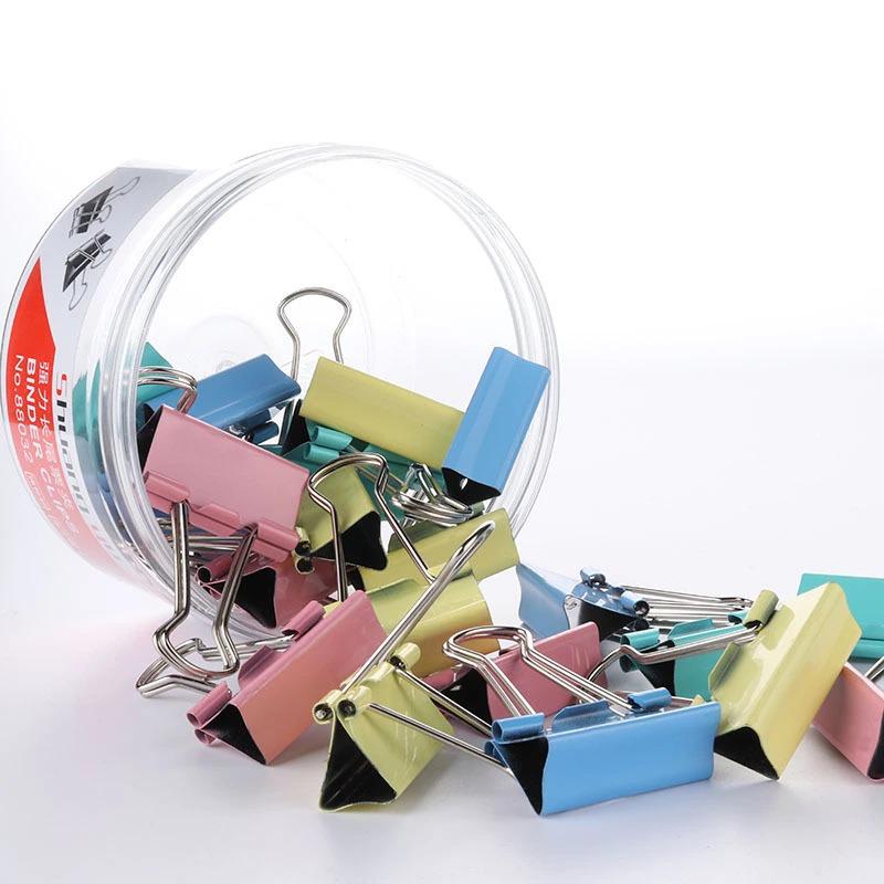 Iridescent Stainless Steel Long Tail Clips for Office and Household Use