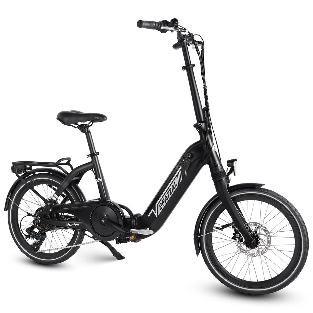 SPATIAL Sprite City Erwachsenen E-Bike Mit Anhängersitz 250W Motor 50KM Reichweite 7-Gang IPX6 Wasserdicht 20 Zoll Straßenreifen Outdoor Fahren Elektrofahrrad