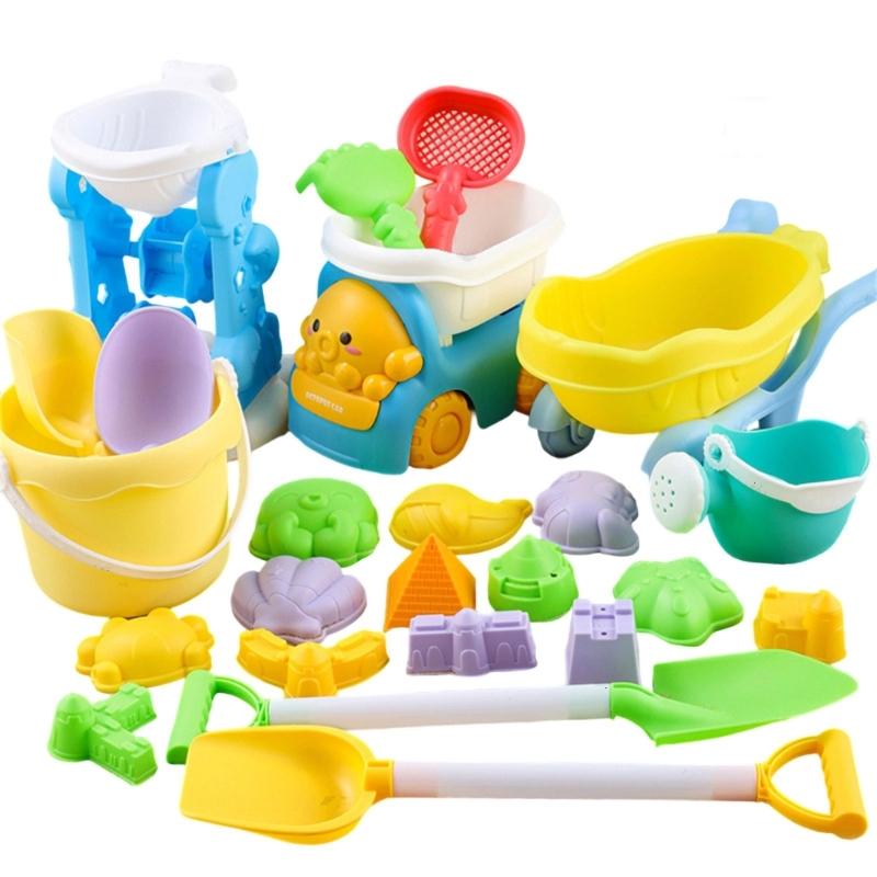 Sand Play Tool Set Sand Shovel Bucket Sandcastle Toy For Children With Bright Color for Parents Kids Beach Vacation
