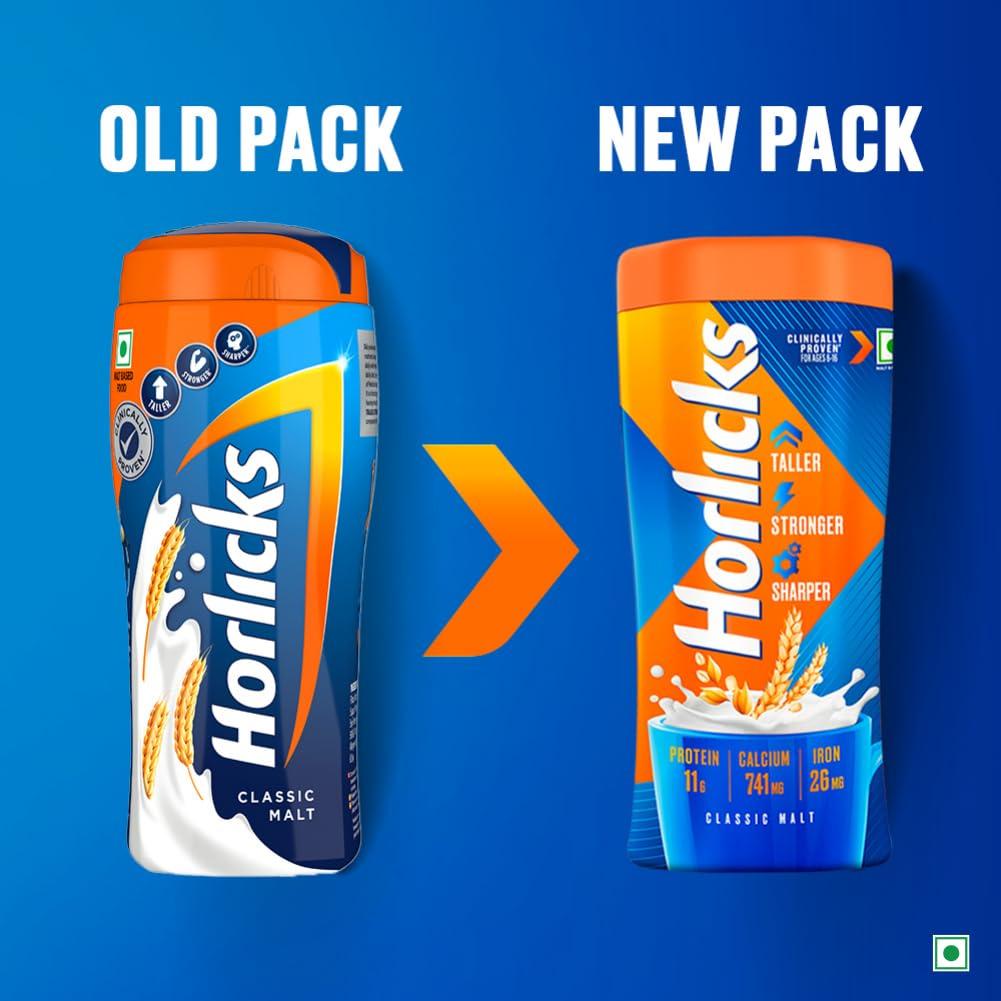 Horlicks Classic Malt Health Drink 500 G Jar For Kids Growth Immunity And Energy Support