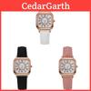 Montre Numérique à Quartz Vintage Pour Femmes Avec Cadran Rectangulaire Et Bracelet en Similicuir