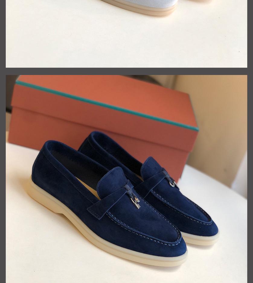 Europeiska & Amerikanska Mockasiner i Kohud - Mjuk Sula Brittisk Stil Slip-on Dam Casual Skor