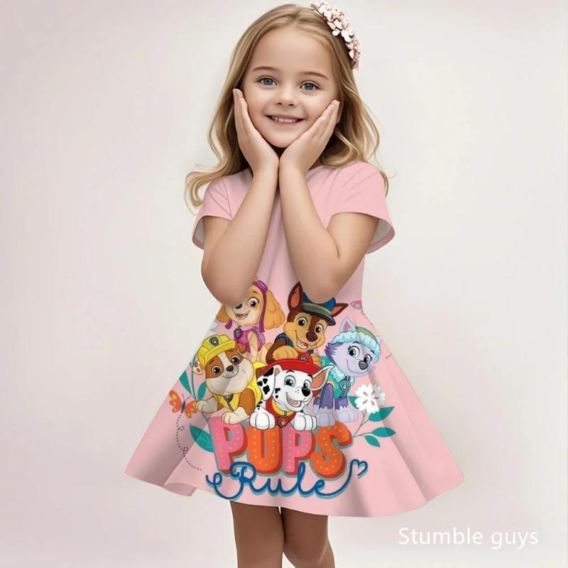 Girls Paw Patrol Loose Dress Summer Casual Beach Sundress Cute Cartoon