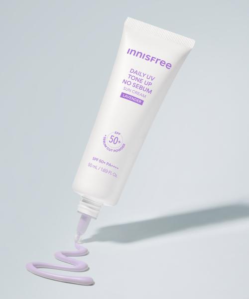 Innisfree Daily Uv Tone Up No Sebum Sun Cream Lavender Spf50+ Pa++++ 50ml + 10ml 1 FREE