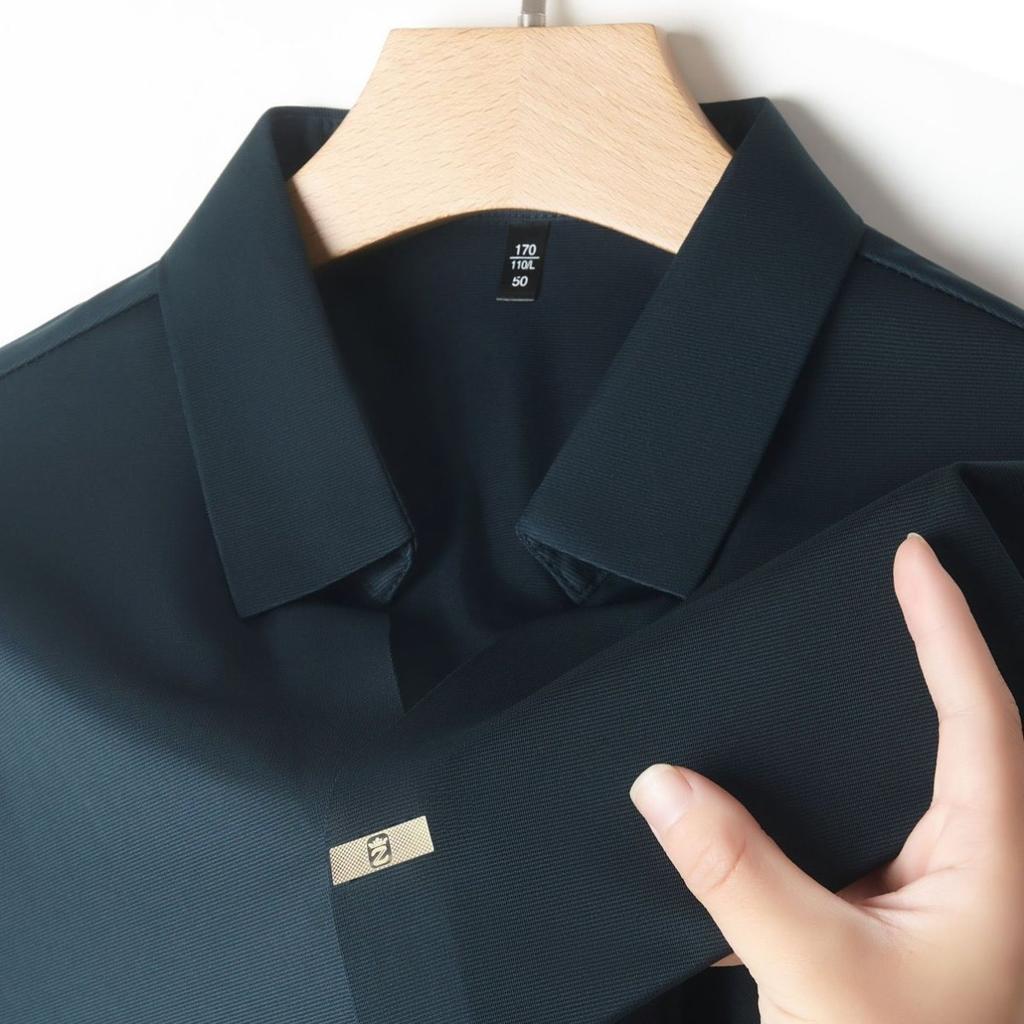 STORN New Men's Casual and Fashionable Solid Color Short Sleeved Polo Shirt Comfortable and Versatile Summer T-shirt