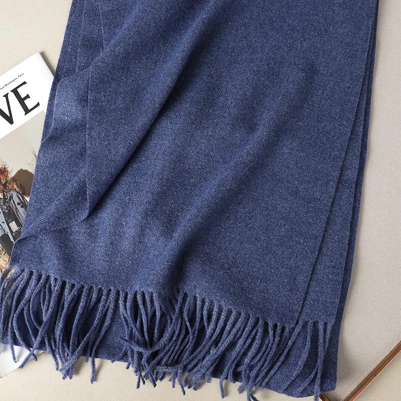 Kaffee Schal für Damen Lange Warme Kaschmirschals Winter Hijab Einfarbig Damen Stola Wickel Weiblich Pashmina Bandana Kopftücher