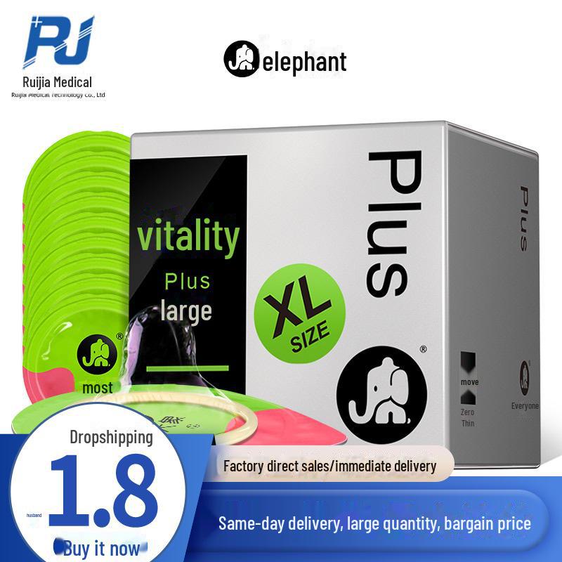 New Elephant Vitality XL Large Condoms for Men - Adult Family Planning Products