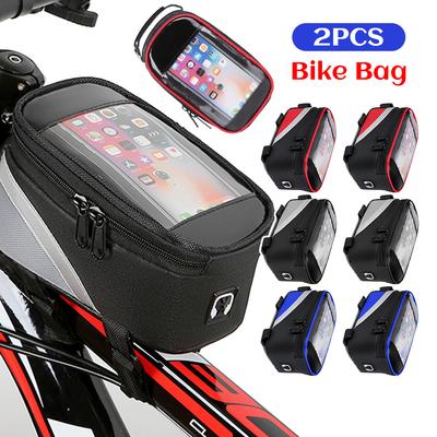 Sac de Vélo MTB Hydrofuge Support pour Téléphone Portable Écran Tactile sur Tube Avant
