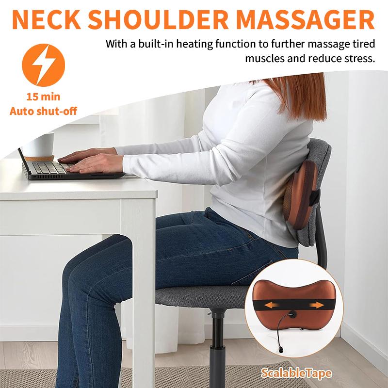 Electric Cervical Massager Neck Stretcher Pulse Hot Compress Vibration Massage Spine Support Massager Neck Traction Relax Pillow