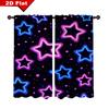 Bright And Colorful Star Patterns Print Drapes Room Darkening Window Curta Home Decor,Rod Pocket Blackout Curta Bedroom