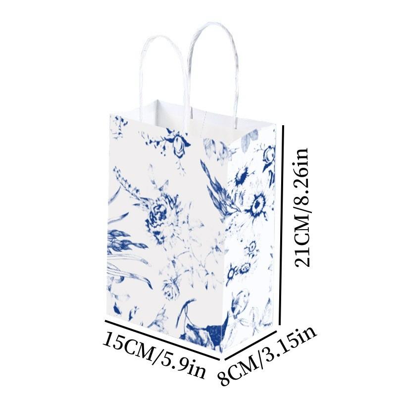 Blue And Porcelain Style Gift Bag – Chinese Wedding Party Bag With Handle