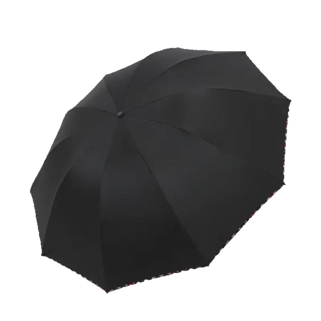 Ten bone hemming folding weather and rain umbrella vinyl sunscreen UV protection business umbrella men's customized logo advertising umbrella