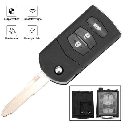 2/3 Button Car Remote Key Fob Shell Case Folding Flip For Mazda 2 3 5 6 CX-7 / CX-9 / MX-5 With Uncut Blade Replacement