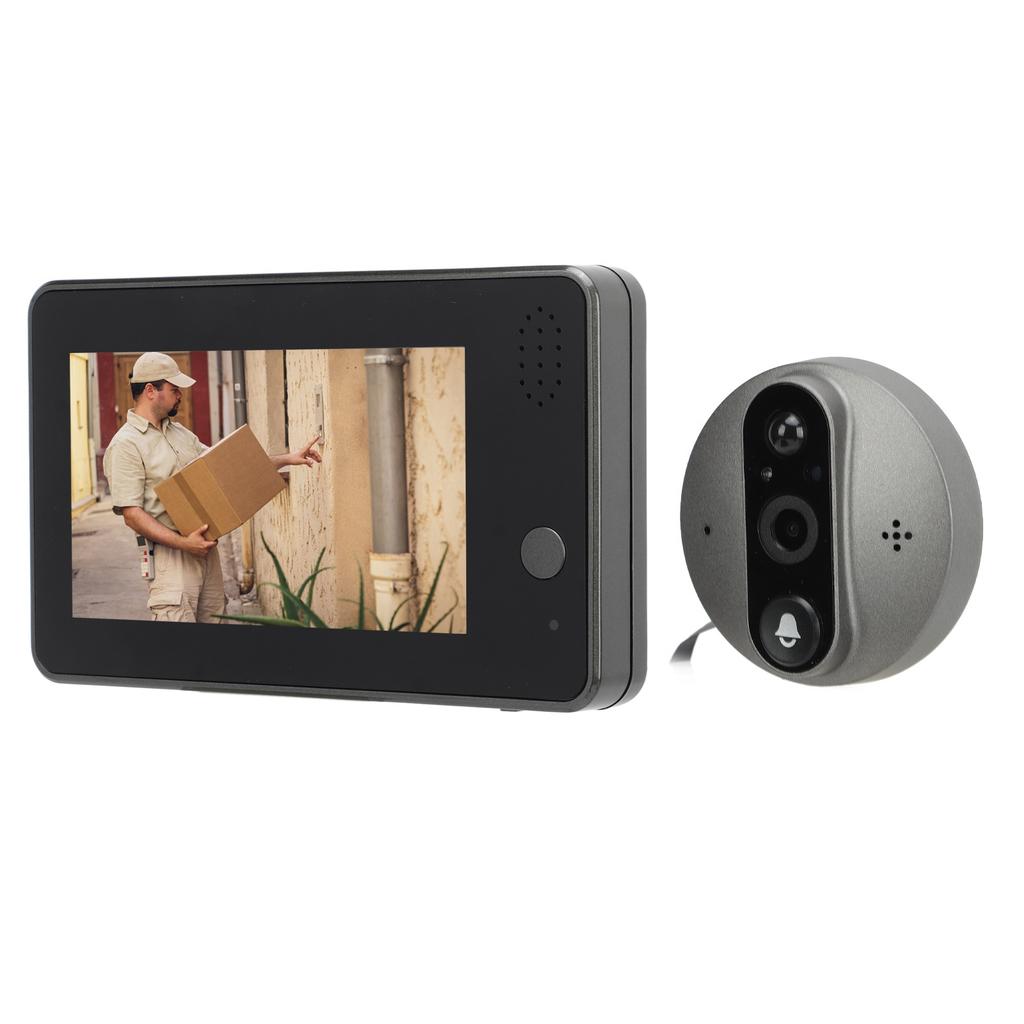 Peephole Camera 4.3in IPS Screen 1080P Infrared Night Vision Video Doorbell Viewer Two Way Audio