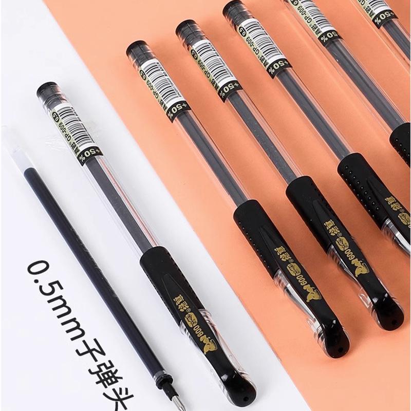 True Color Gold 009 Neutrální pero - 0,5 mm Černé pro zkoušky, studentské psaní, kancelářské a obchodní podpisy