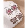Fashionable Leopard Print Bow Acrylic Flat 2D Earrings, Versatile For Daily Wear And Party Accessories