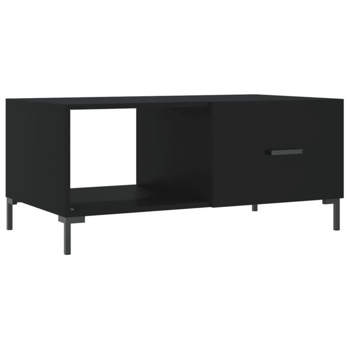 VidaXL Table basse noir 90x50x40 cm bois d'ingénierie 829213
