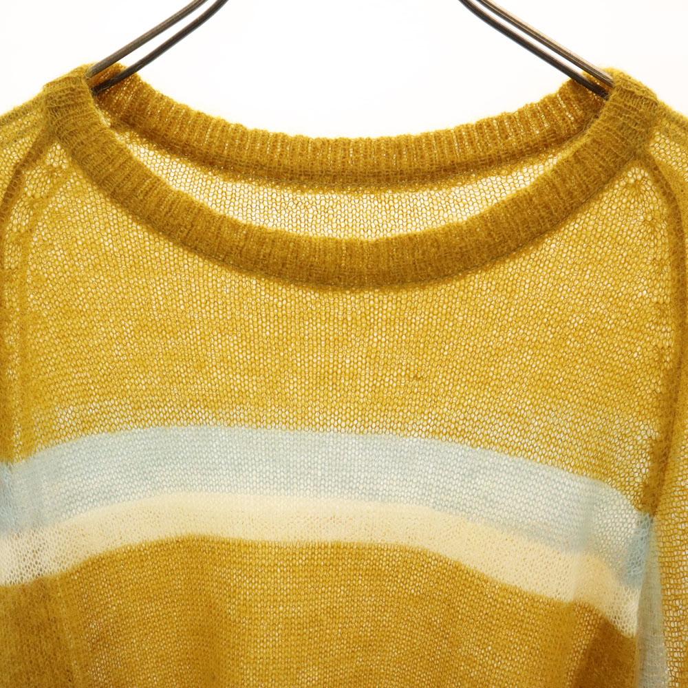 UNUSED Mohair Blend Long sleeve sweater 3 Camel knit Men's Used