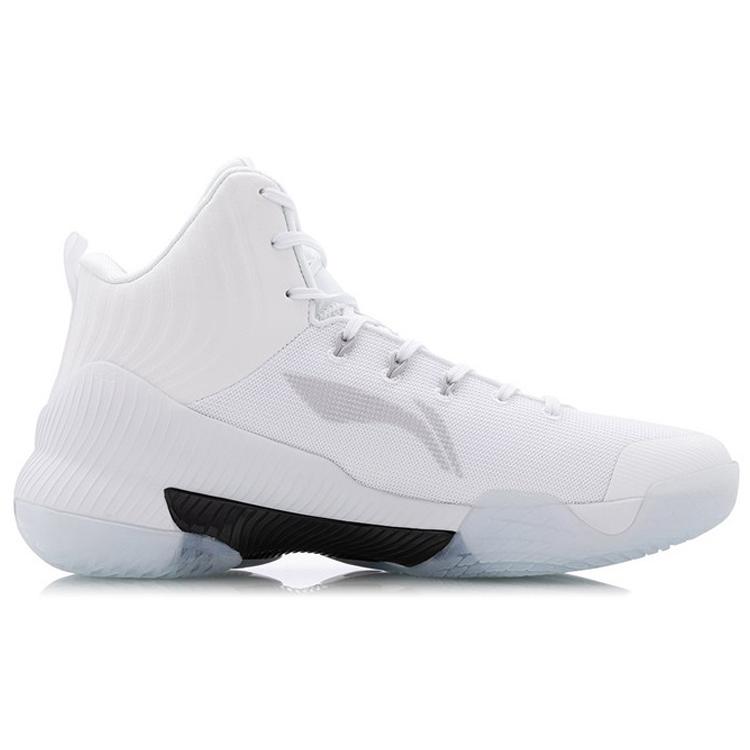 Li Ning YuShuai TD Synthetic Leather Abrasion Resistant Breathable High Top Basketball Shoes Men's White ABPQ027-1
